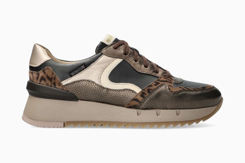 MEPHISTO ANGIE | Vrouwen Sneaker Kastanjebruin Leer Glad