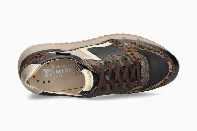 MEPHISTO ANGIE | Vrouwen Sneaker Kastanjebruin Leer Glad
