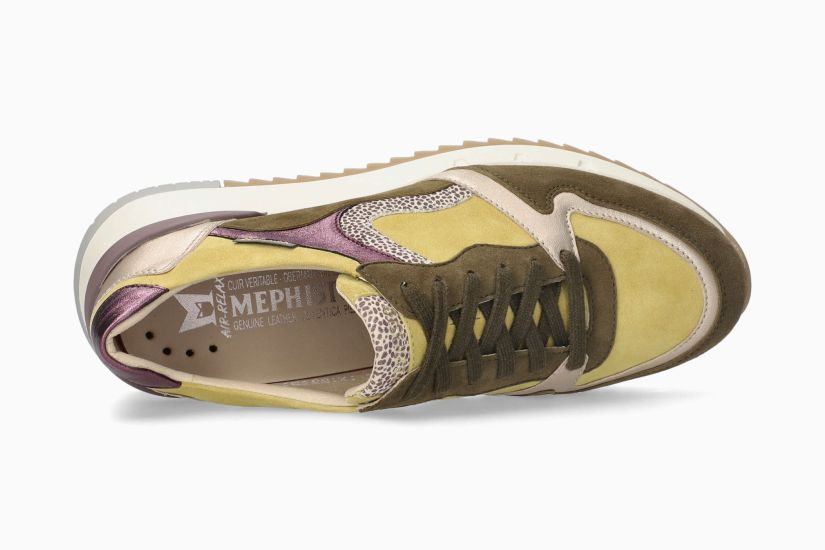 MEPHISTO ANGIE | Vrouwen Sneaker Groen Leer Velouwen