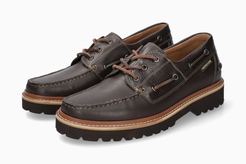 MEPHISTO ADRIEN | Men Boat Shoes Dark Brown Leather Smooth