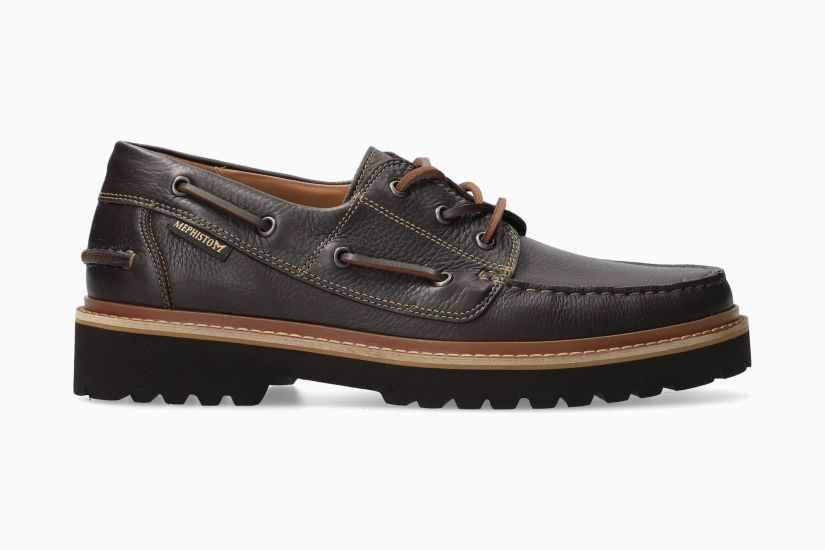MEPHISTO ADRIEN | Men Boat Shoes Dark Brown Leather Smooth