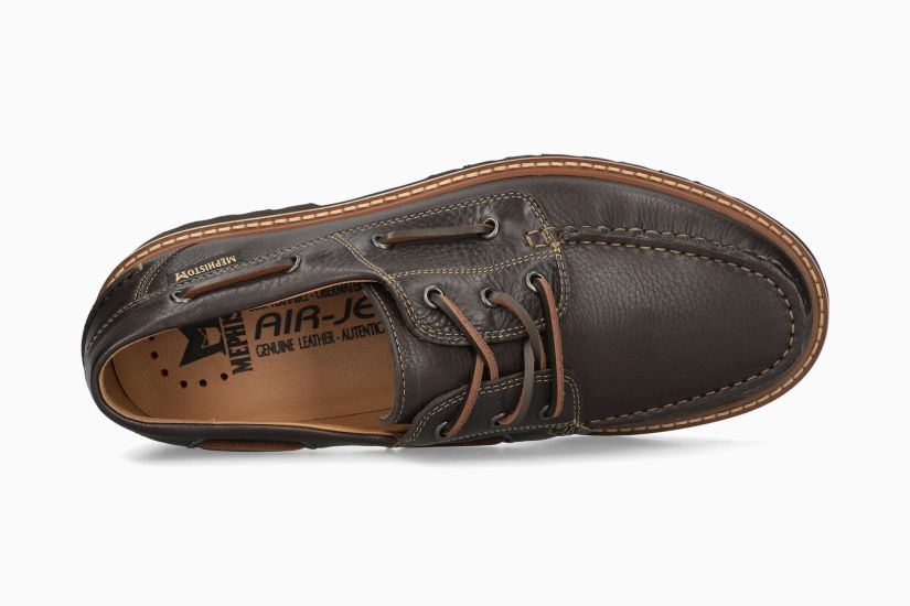 MEPHISTO ADRIEN | Men Boat Shoes Dark Brown Leather Smooth
