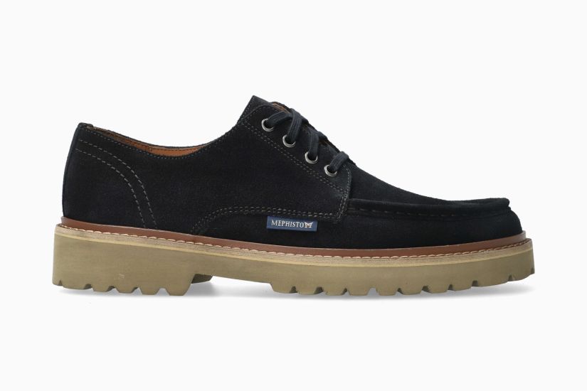MEPHISTO ALESSANDRO | Men Business Shoes Blue Leather Velvet