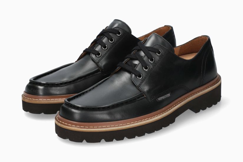 MEPHISTO ALESSANDRO | Hombre Zapatos Urbanos Negro Cuero Liso