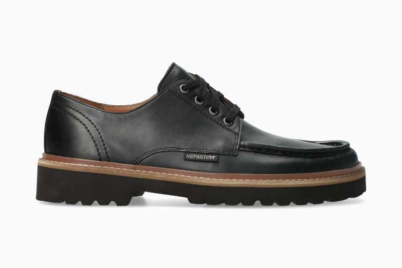 MEPHISTO ALESSANDRO | Hombre Zapatos Urbanos Negro Cuero Liso