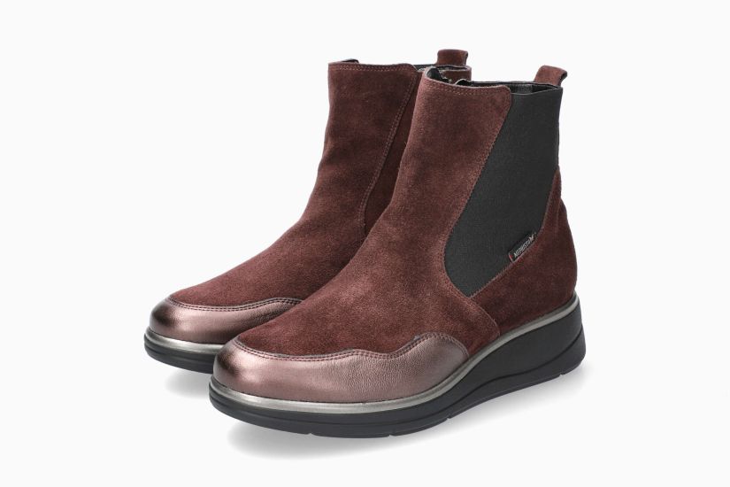 MEPHISTO PHANY | Mujer Bota Violeta Cuero Terciopelo
