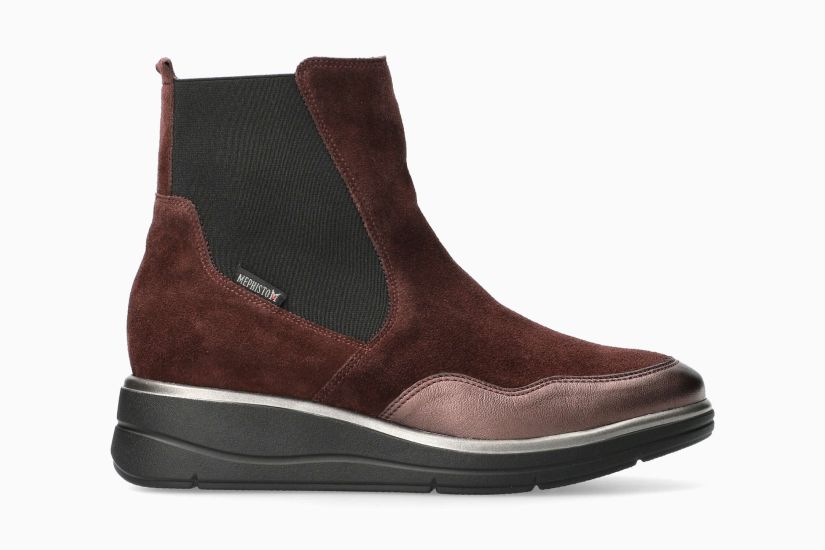 MEPHISTO PHANY | Mujer Bota Violeta Cuero Terciopelo