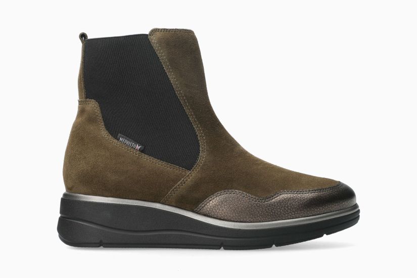 MEPHISTO PHANY | Mujer Bota Marron Cuero Terciopelo