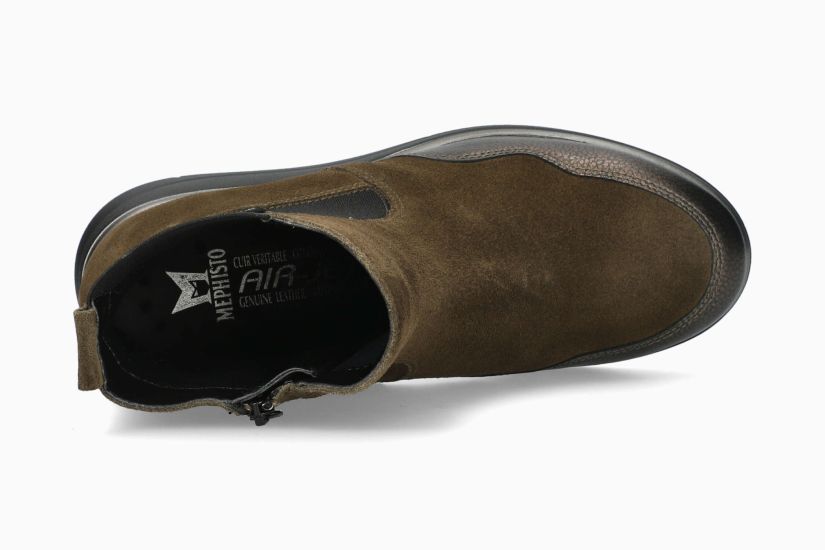 MEPHISTO PHANY | Mujer Bota Marron Cuero Terciopelo