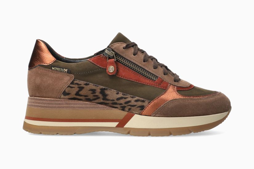 MEPHISTO TIZIANA | Vrouwen Sneaker Kastanjebruin Leer Nubuck