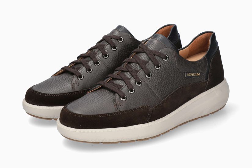 MEPHISTO JANGO | Herren Halbschuhe Dunkelbraun Leder Glatt