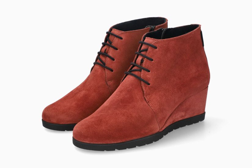 MEPHISTO FERONA | Mujer Botas De Tacon Marron Cuero Terciopelo