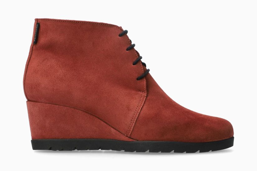 MEPHISTO FERONA | Mujer Botas De Tacon Marron Cuero Terciopelo