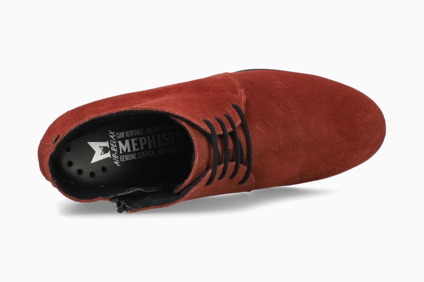 MEPHISTO FERONA | Mujer Botas De Tacon Marron Cuero Terciopelo