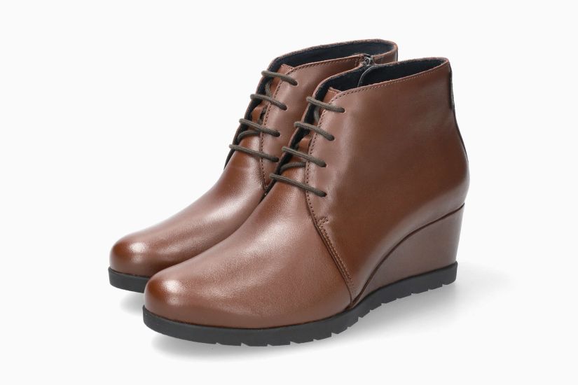 MEPHISTO FERONA | Mujer Botas De Tacon Marron Cuero Liso