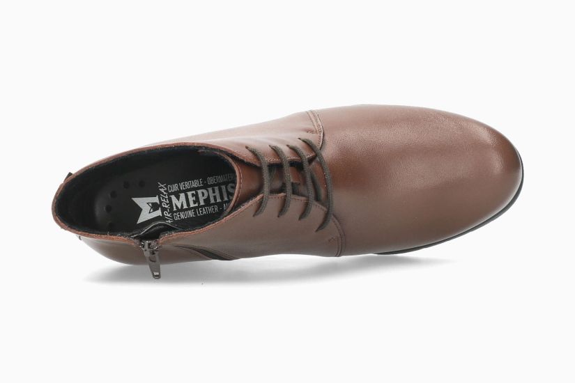 MEPHISTO FERONA | Mujer Botas De Tacon Marron Cuero Liso