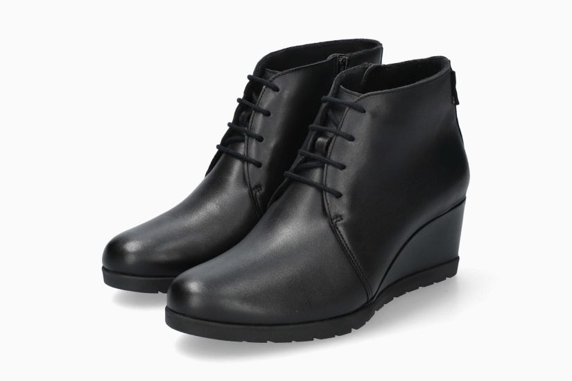 MEPHISTO FERONA | Mujer Botas De Tacon Negro Cuero Liso