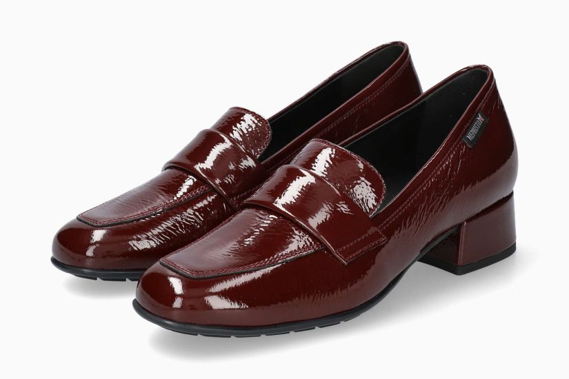 MEPHISTO JOSEPHINE | Mujer Mocasines Rojo Oscuro Cuero Barniz