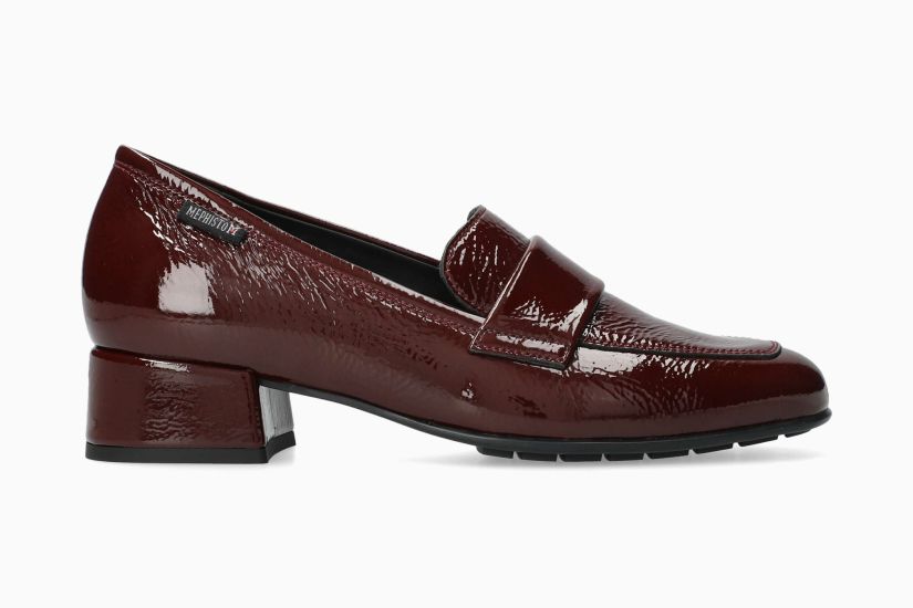MEPHISTO JOSEPHINE | Mujer Mocasines Rojo Oscuro Cuero Barniz