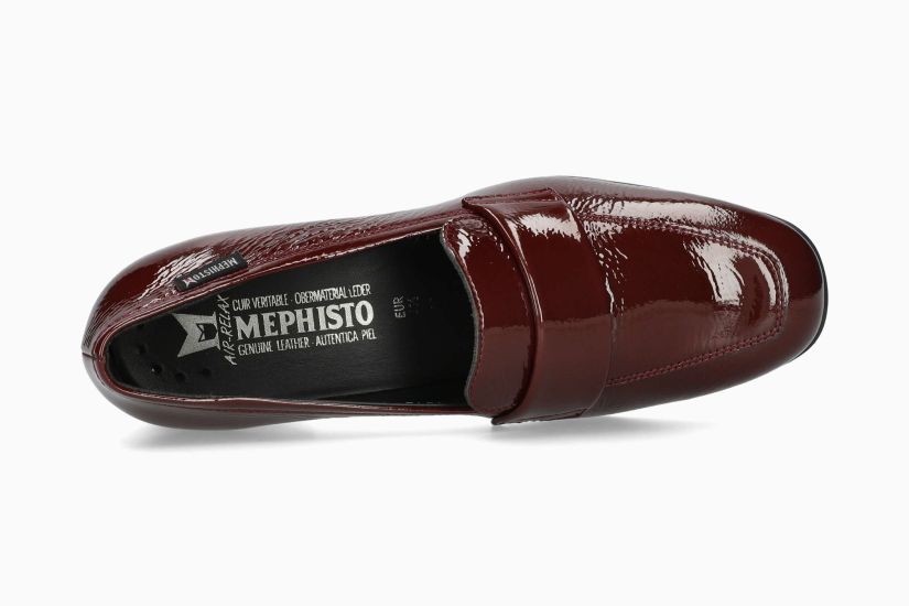 MEPHISTO JOSEPHINE | Mujer Mocasines Rojo Oscuro Cuero Barniz