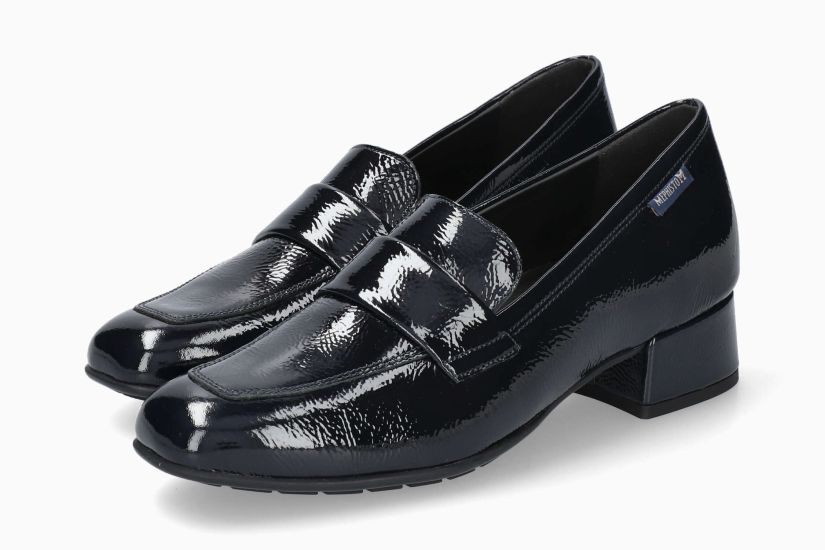 MEPHISTO JOSEPHINE | Mujer Mocasines Azul Oscuro Cuero Barniz