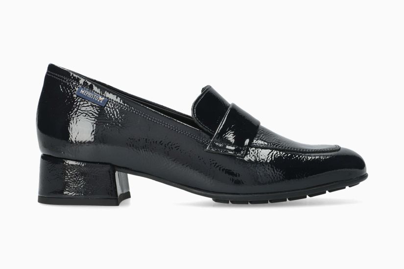 MEPHISTO JOSEPHINE | Mujer Mocasines Azul Oscuro Cuero Barniz