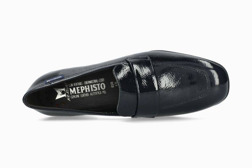 MEPHISTO JOSEPHINE | Mujer Mocasines Azul Oscuro Cuero Barniz