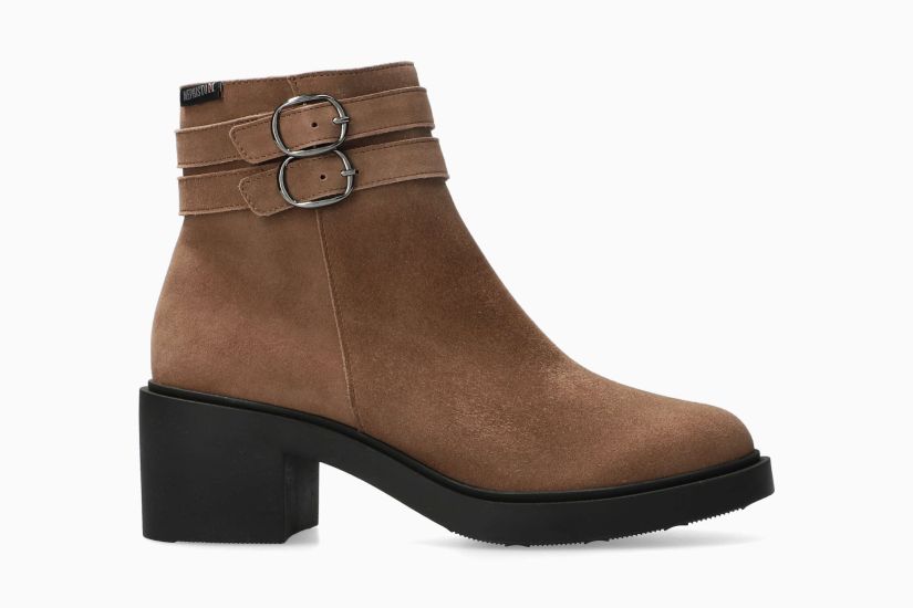 MEPHISTO PAISLEY | Mujer Botas De Tacon Marron Cuero Terciopelo