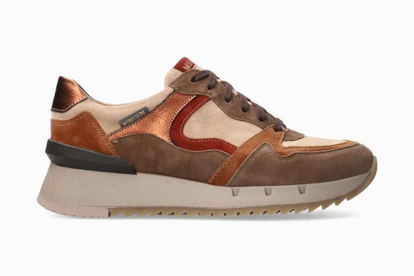 MEPHISTO ANGIE | Vrouwen Sneaker Kastanjebruin Leer Velouwen