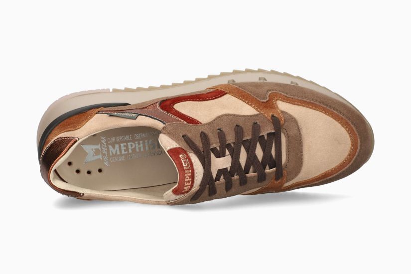 MEPHISTO ANGIE | Vrouwen Sneaker Kastanjebruin Leer Velouwen