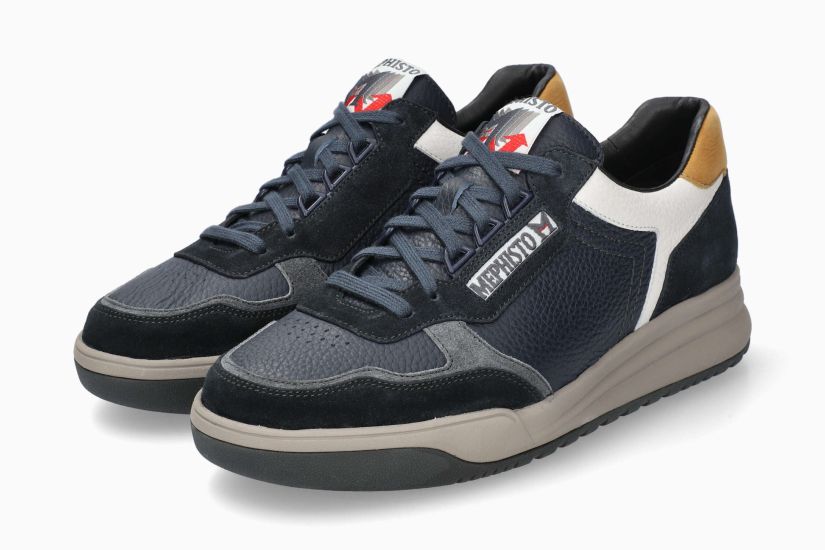 MEPHISTO NORWIN | Homme Sneaker Bleu Cuir Velours