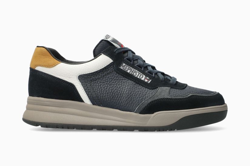 MEPHISTO NORWIN | Homme Sneaker Bleu Cuir Velours