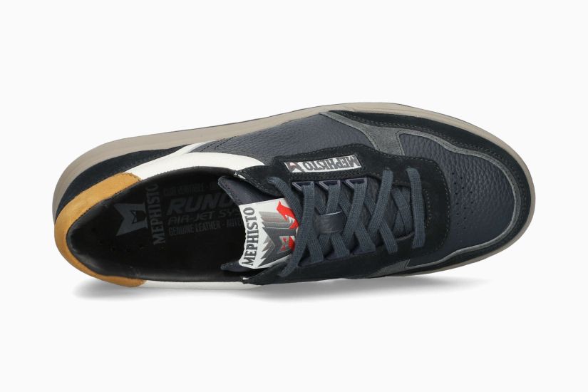 MEPHISTO NORWIN | Homme Sneaker Bleu Cuir Velours