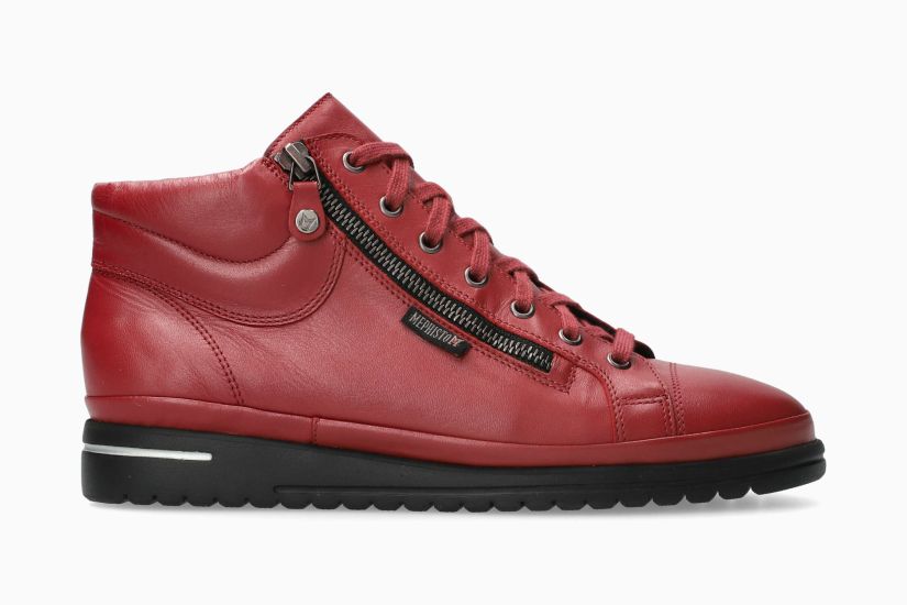 MEPHISTO JULIE | Mujer Sneaker Rojo Oscuro Cuero Liso