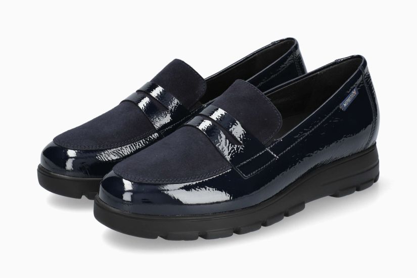 MEPHISTO CARIMA | Mujer Mocasines Azul Cuero Barniz