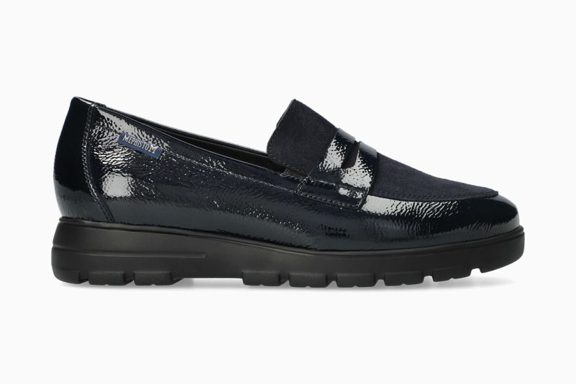 MEPHISTO CARIMA | Mujer Mocasines Azul Cuero Barniz
